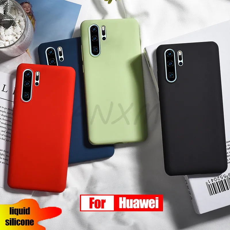 

Liquid Silicone Soft Case For Huawei P20 P30 Pro Mate 20 lite Phone Cases Shockproof Coque For Huawei Nova 3 3i 4 5 5i Pro Case