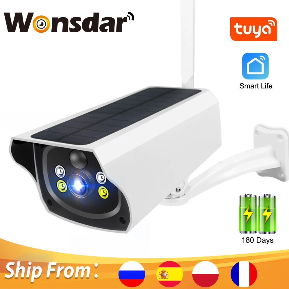 IP Camera WIFI Security Solar 1080P 2MP HD Tuya Smart Life Outdoor Video CCTV Surveillance Wireless Battery Cam 128G SD | Безопасность и