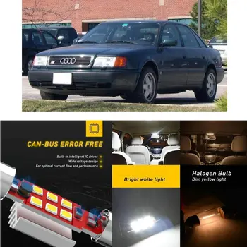 

LED Interior Car Lights For Audi A6 c4 4A2 Interior rear trunk glove box make-up mirror lighting error free