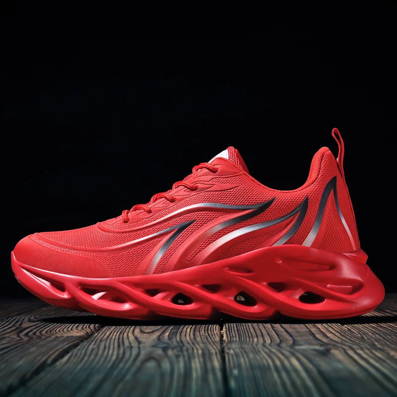

Trend Style Men's Running Shoes Breathable Mesh Light Personality Sneakers Elastic Buffer Mens Athletic Sport Shoes Zapatillas