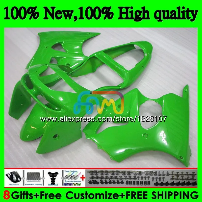 Body For KAWASAKI ZX-6R 6 R Light green ZX-636 ZX600 600CC ZX6R 98 99 28BS.30 ZX636 ZX600CC ZX 636 6R 1998 1999 Fairings | Автомобили и