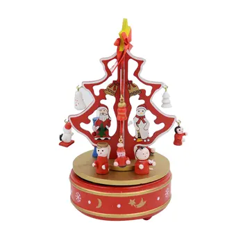 

Music Box Christmas Tree Gift Wood Decoration Handmade