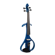 4/4 электрическая скрипка полноразмерная деревянная Бесшумная скрипка с эбеновыми фитингами кабель для наушников(синий