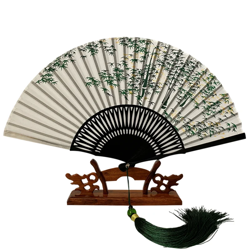 

Classical Silk Fan Chinese Retro Folding Bamboo Lady Fan Women Wedding Hanfu Cosplay Hollow Out Hand Fan Portable Ventilador