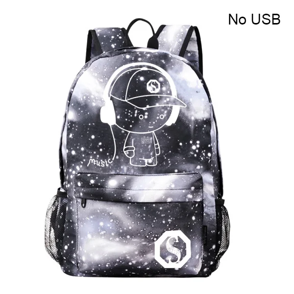 DIOMO классные светящиеся школьные ранцы для мальчиков и девочек рюкзак с usb зарядкой аниме рюкзак для девочек-подростков Противоугонный - Цвет: Gray bag only