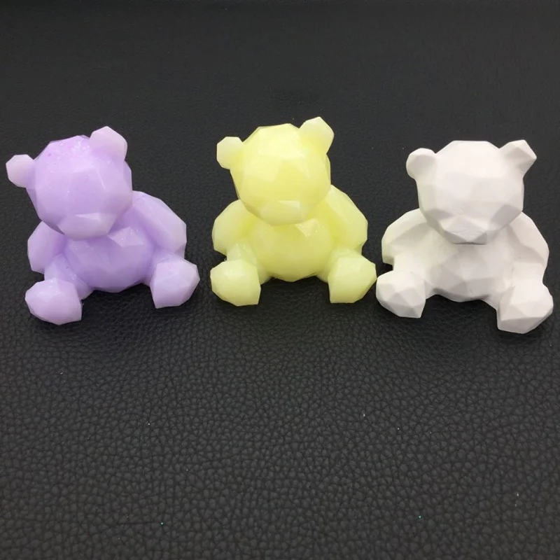3D DIY силиконовая форма стерео Геометрия Медведь Форма Зеркало украшения медведь