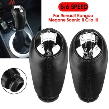 

5/6 Speed Car Gear Shift Knob Lever Shifter Stick Pen Chrome Matte For Renault Scenic II MK2 Megane 2 Clio 3 III MK3