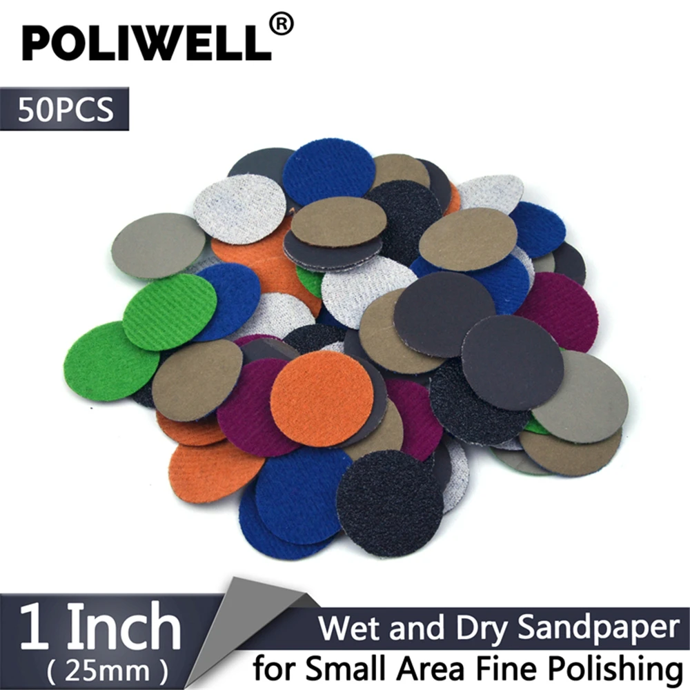 POLIWELL 10Pcs 5 Inch 125mm Sanding Discs 60~10000 Grit Silicon Carbide Hook and Loop Wet Dry Round Sandpaper Car Abrasive Tools