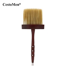 CestoMen Pro Hairdresser Neck Brush For Cleaning Long Wood Handle Barber Dust Brush Classic Design Wool Fiber Hair Duster Tool