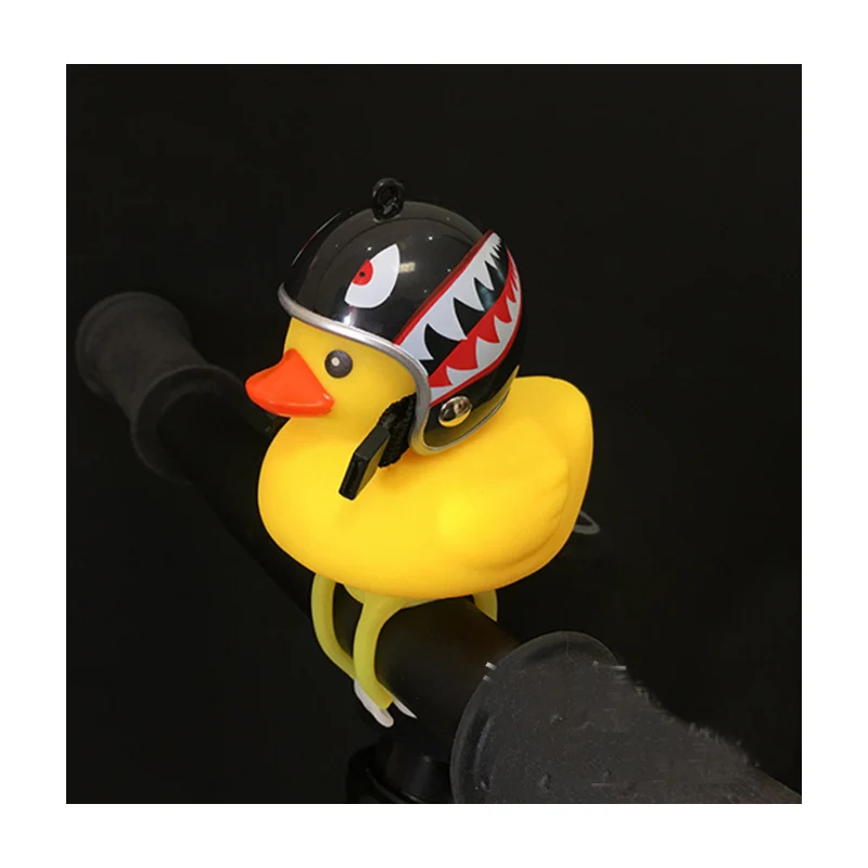 1 шт. мультфильм желтый силикагель маленькая утка форма велосипедные звонки сияющий горный велосипед руль утка головной свет аксессуары - Цвет: 15