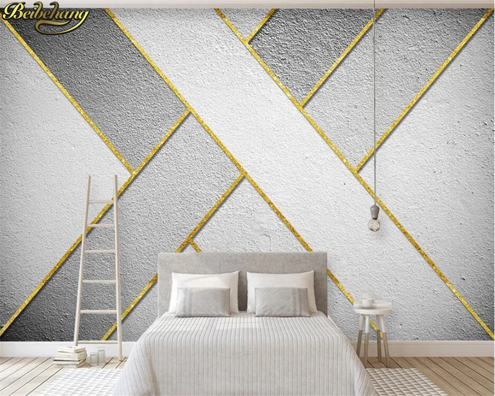 beibehang Custom wallpaper nordic minimalistic golden lines abstract geometric background wall decoration mural papel de parede бумага для выпечки силиконизированная nordic eb golden 38×50 м профессиональная