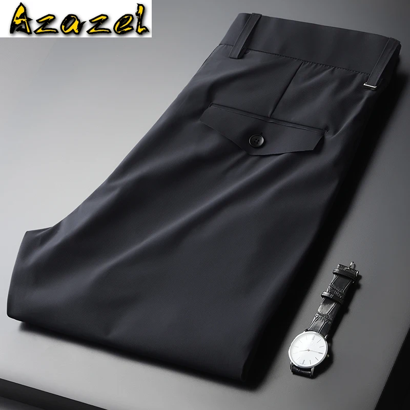 

Azazel Summer Mens Pants Luxury Solid Color Smart Casual Male Trousers High Quality Slim Fit Suit Man Pants Fashion Casual Pants