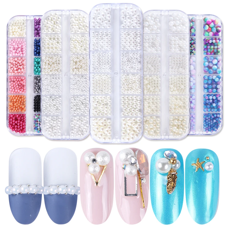 12 Сетки смешанные блестящие гвоздики бусины для ногтей 3D очаровательные Стразы
