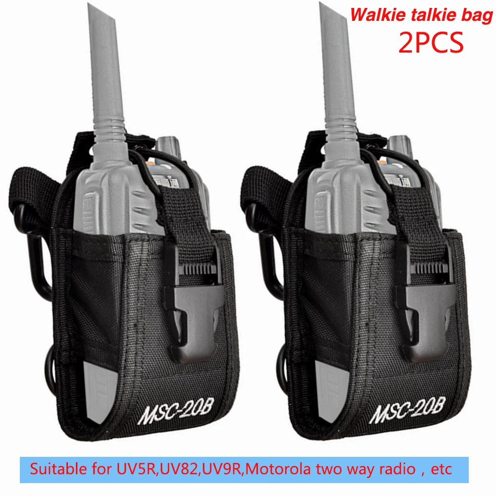 

2PCS MSC-20B Nylon Pouch Bag Walkie Talkie Carry Case for Baofeng UV5R UV82 bf888S UV-9R Plus TYT Mototrola Ham Two Way Radio