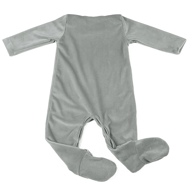 Newborn Boys Girls Long sleeves Jumpsuits Soft Warm Velvet Stretches Footies Beanie Baby Romper Bodysuits Outfits Clothes