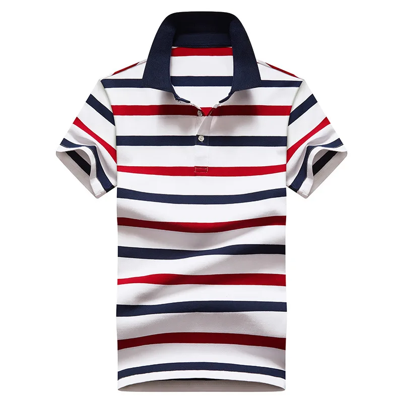 Men'S Classic Striped Polo Shirt Cotton Short Sleeve 2022 Summer Plus