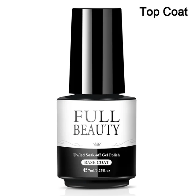 Full Beauty No Wipe Top Base Coat Color Gel Nail Polish Primer Varnish