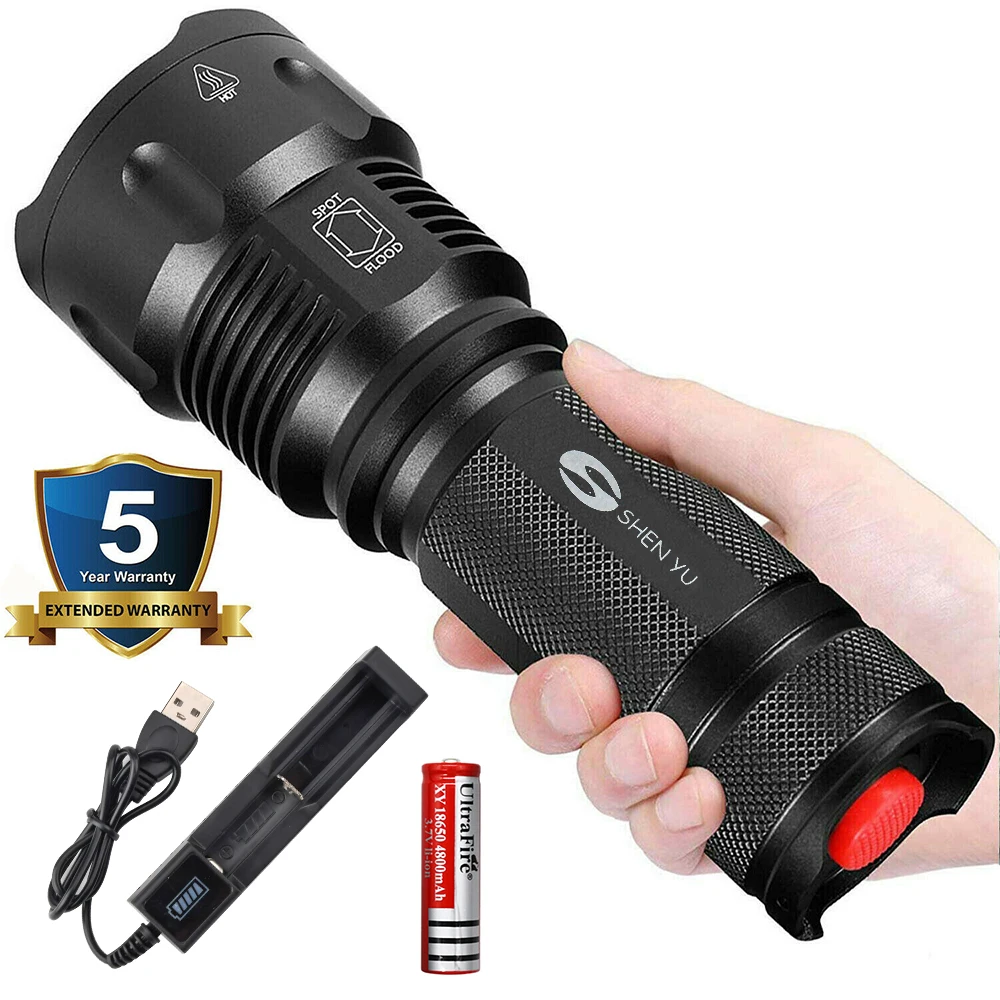 Torcia Ricaricabile Usb Super Bright 80000Lm Shadowhawk Torcia Tattica Accessori Per L'Illuminazione Portatile