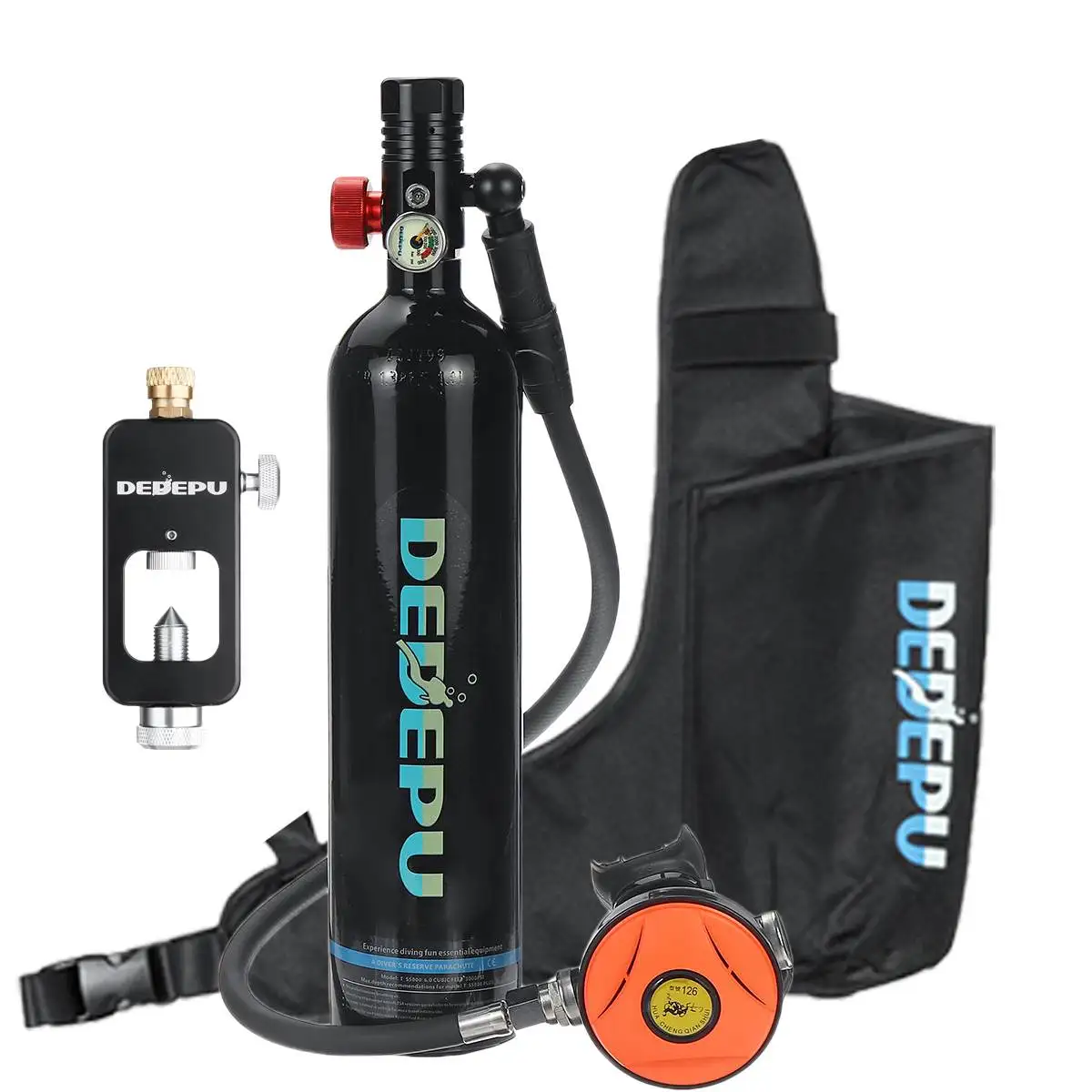 Blue Converter Underwater Breathing 20-25 Minutes DEDEPU Scuba Diving 1L Tank Oxygen Air Cylinder S4000plus Equipment Set Diving Bag Blue Converter Underwater Breathing 20-25 Minutes DEDEPU Scuba Diving 1L Tank Oxygen Air Cylinder S4000plus Equipment Set Diving Bag