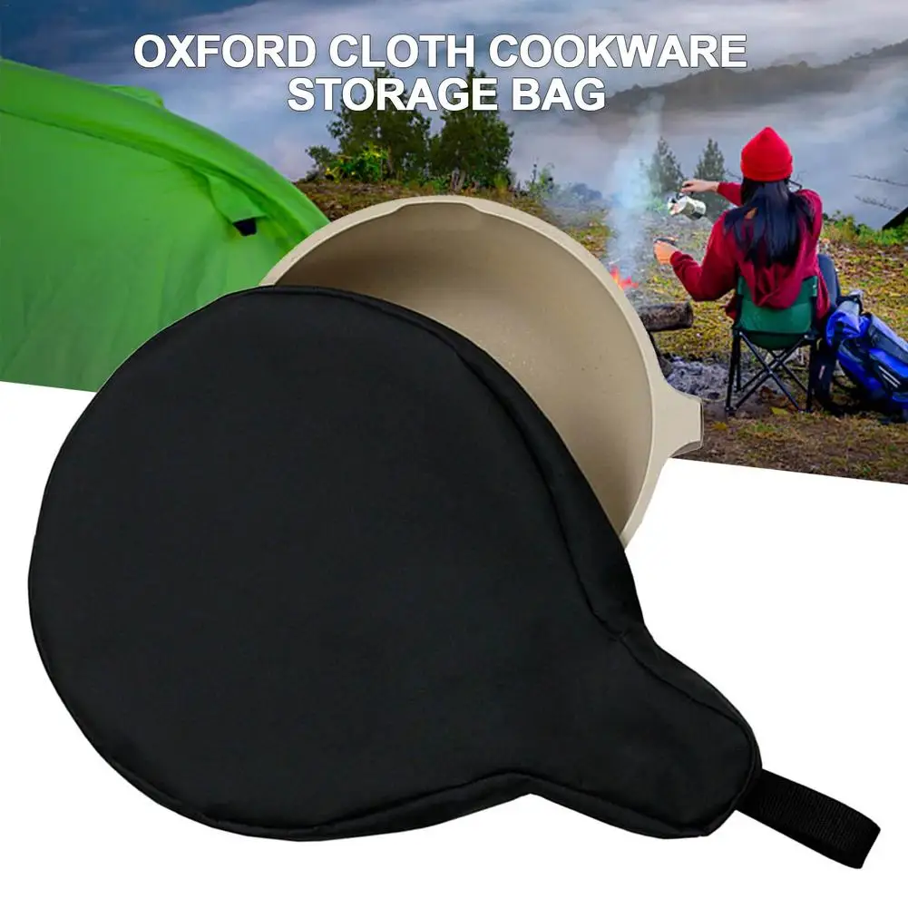 Outdoor Large Skillet Bag Lightweight Waterproof Oxford Frying Pan Case Camping Oxford Cloth Cookware Storage Bag For Hiking