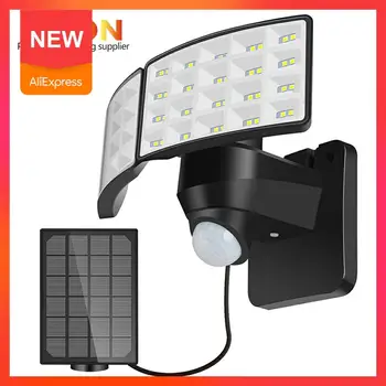 

[LTOON]new solar double head solar light human body motion sensor spotlight waterproof outdoor adjustable angle garden wall ligh