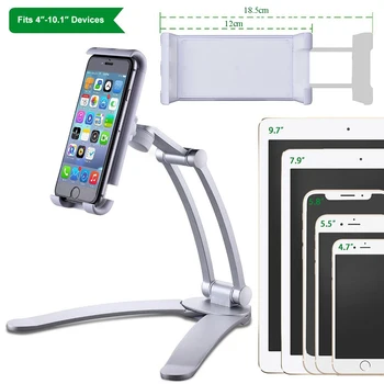 

Wall Desk Tablet Stand Digital Kitchen Tablet Mount Stand Metal Bracket Smartphones Holders Fit For 4.7-10.1 inch Width Tablet