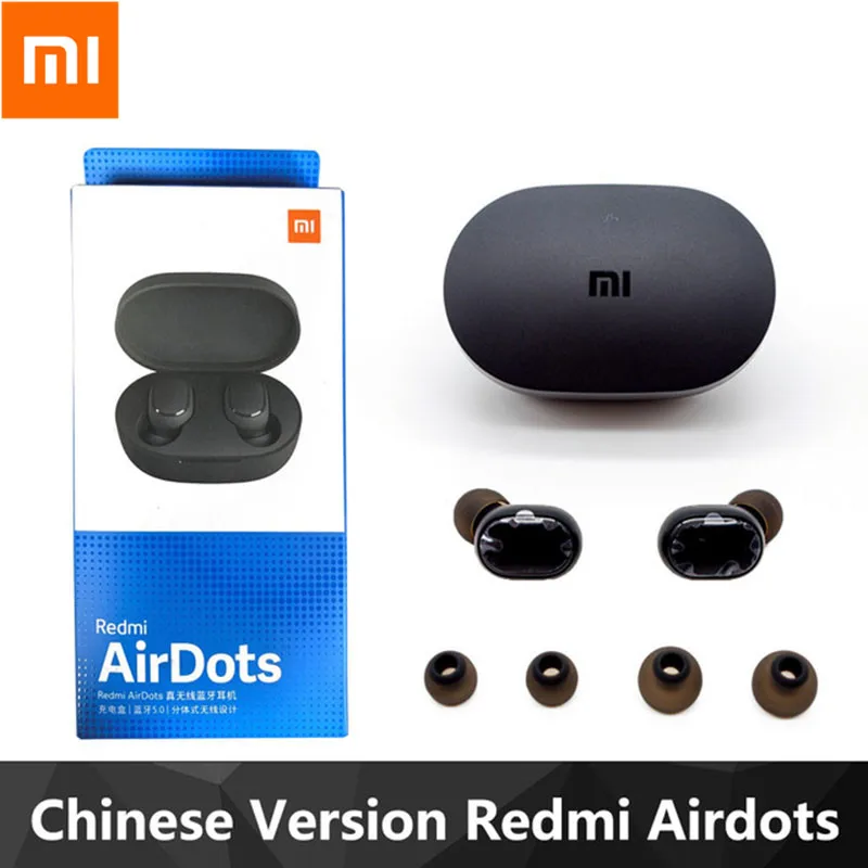 Оригинальные Xiaomi Redmi Airdots, глобальная версия, Xiaomi, беспроводные наушники, голосовое управление, Bluetooth 5,0, шумоподавление, fone de ouvido - Цвет: Chinese Version