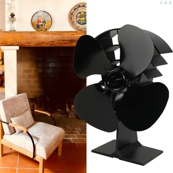 

Neat824 Wood Heater Eco Fan Stove Fireplace Fire Heat Powered Fuel Saving Ecofan U50A