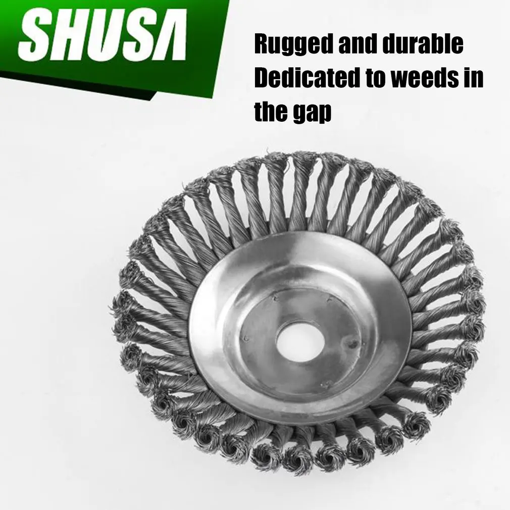 Weed Brush Rotary Joint Twist Knot Steel Wire Wheel Brush Disc 160X25Mm Landscaping Cutting Irrigation