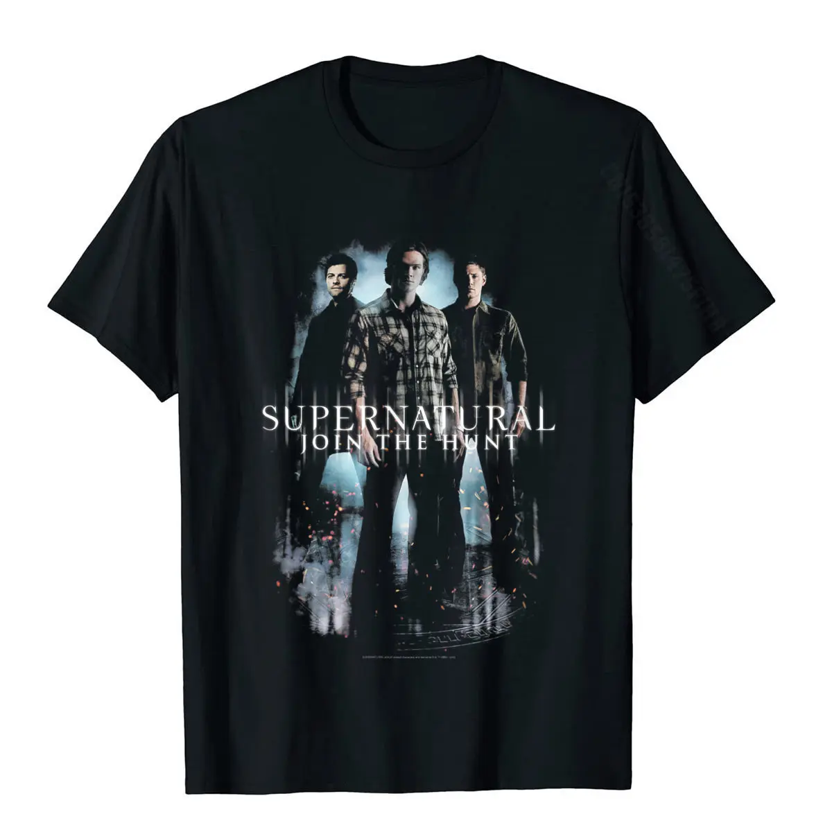 Leisure Fashionable Short Sleeve Design Tshirts 100% Cotton Crew Neck Mens Tops Shirts Design T Shirt Labor Day Supernatura Sam Dean Castie Faded Poster T-Shirt__212 black