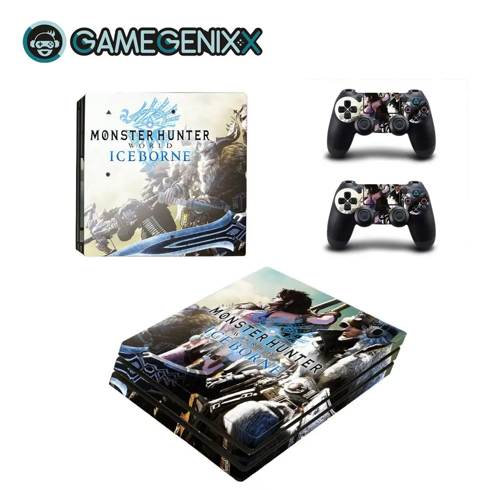 GAMEGENIXX виток винилопласта с наклейкой для консоли PS4 Pro и 2 контроллера-Monster Hunter World