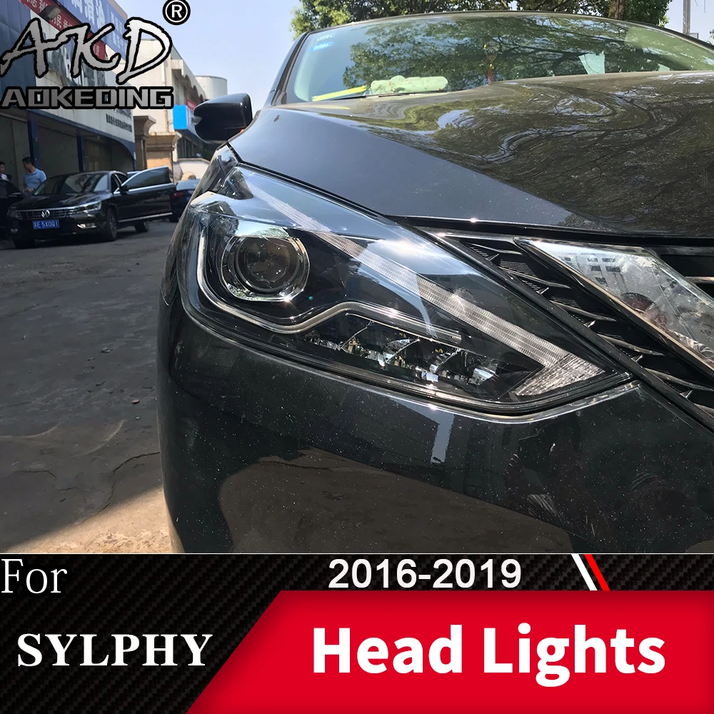 Головной фонарь для автомобиля Nissan Sylphy- Sentra головной светильник s противотуманный светильник s дневной ходовой светильник DRL H7 светодиодный Биксеноновая лампа автомобильные аксессуары