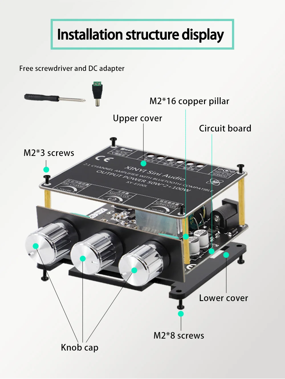 + 100w módulo placa amplificador alto e