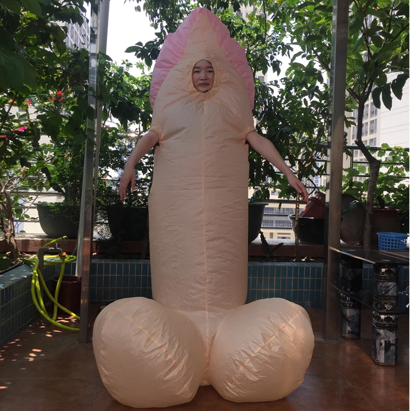 Halloween Carnival Party Inflatable Willy Costume Cosplay Fancy Dress Suit Battery Fan Operated Inflating Sumo New Dick (1)