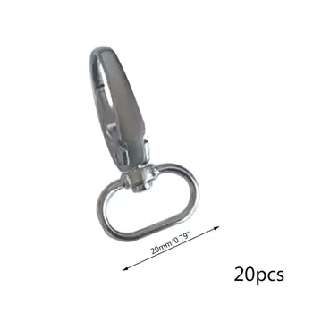 

20pcs/pack D Shape Metal Swivel Clasps Lanyard Snap Hook Key Chain Rings 20/25/32/38mm for Keychains Zipper Pull