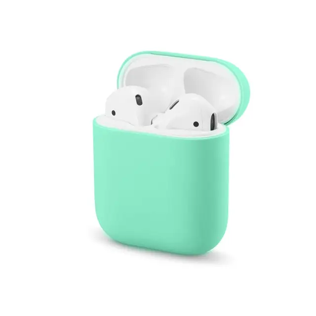 Soft Silicone Cases For Apple Airpods 1/2 Protective Bluetooth Wireless Earphone Cover For Apple Air Pods Charging Box Bags green