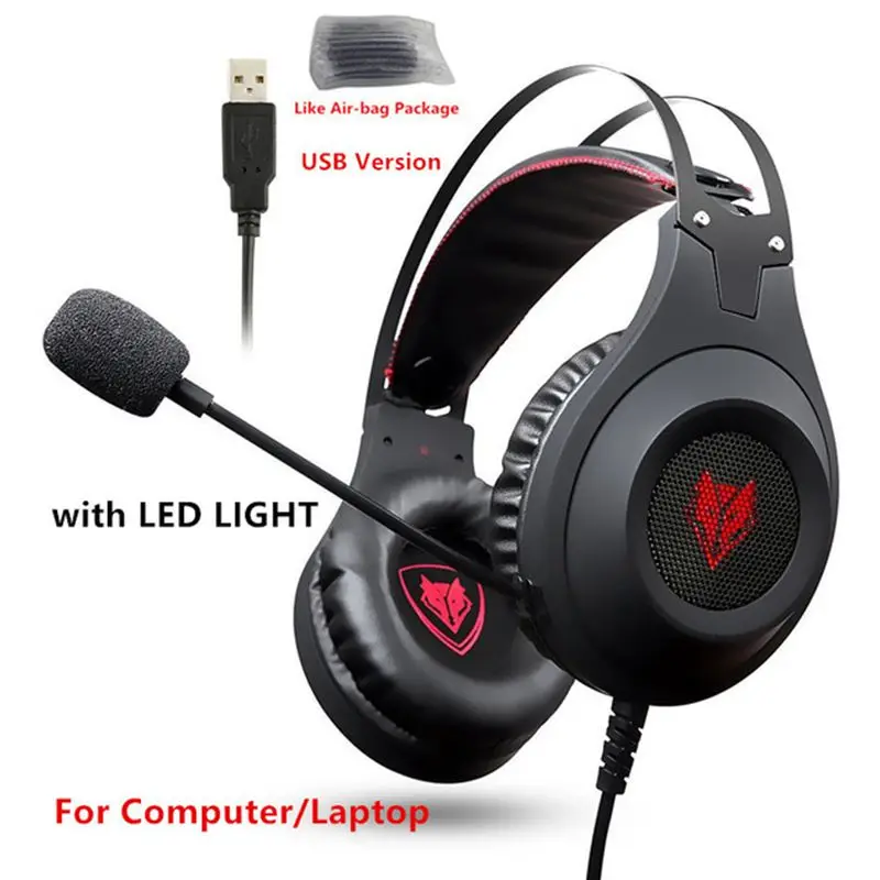 Nubwo N2 3,5 мм игровая гарнитура PC Gamer Bass Наушники с микрофоном для PS4 телефон N2U USB Игровые наушники с светодиодный для компьютера