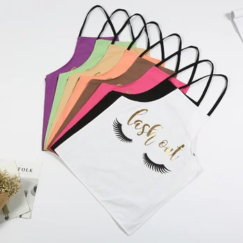 

Fashion Eyelash Love Bronzing Cotton Apron Women Adult Bibs Home Cooking Baking Coffee Shop Cleaning Aprons Kitchen Accessories