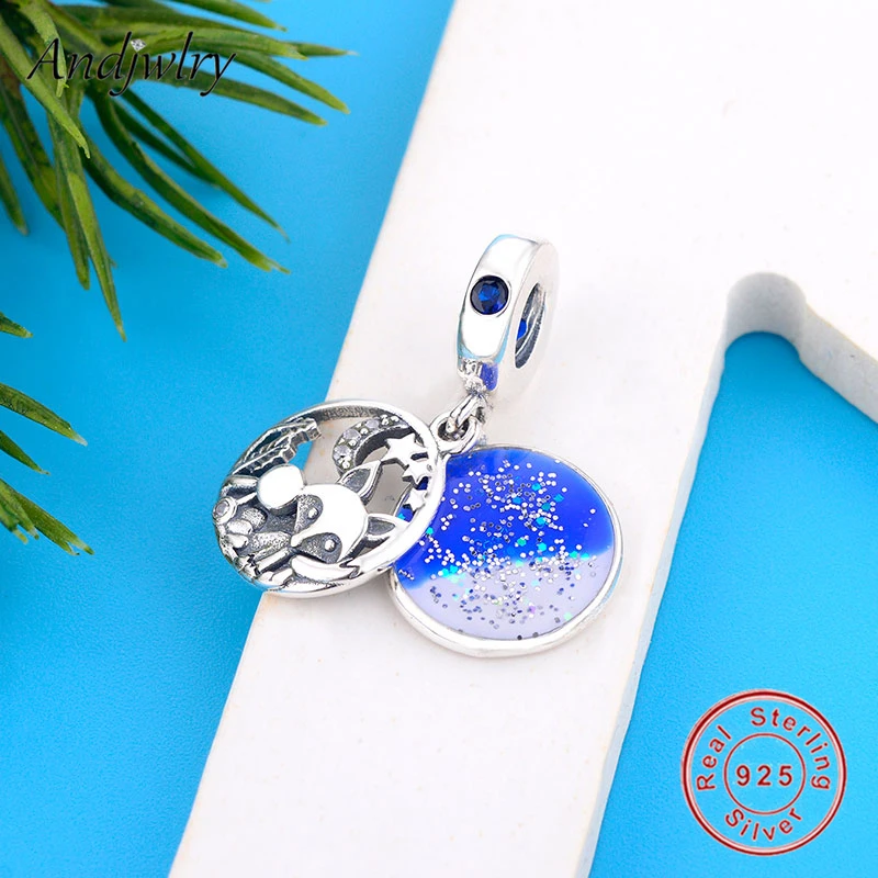 Fit Original Pandora Charms Bracelet Real 925 Sterling Silver Fox& Rabbit Dangle Charm Beads For Making Berloque 925 Silver