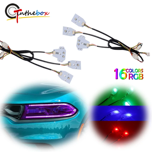 車の Bluetooth アプリリモコン RGBW マルチカラー LED ヘッドライト 