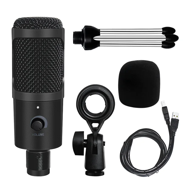 Microfone Condensador USB Profissional Para Computador Ideal para estúdio de Gravação e Lives 6
