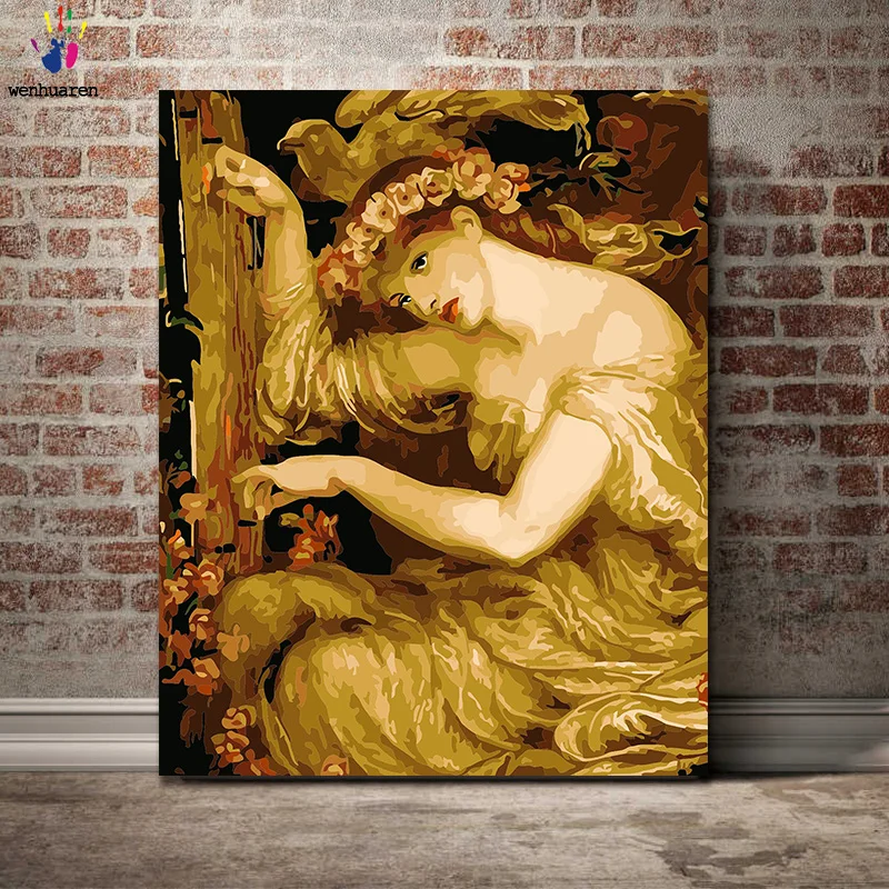 Картины маслом "сделай сам" состоят из цифры и цвета, и импрессионист молодая девушка портреты может быть использован в качестве украшения для дома