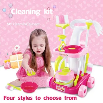 

New 4 Types 1 Pcs Pretend Play Toy Cleaner Toy Playhome Kids Housekeeping Cleaning Washing Machine Mini Clean Up Play Toy gift