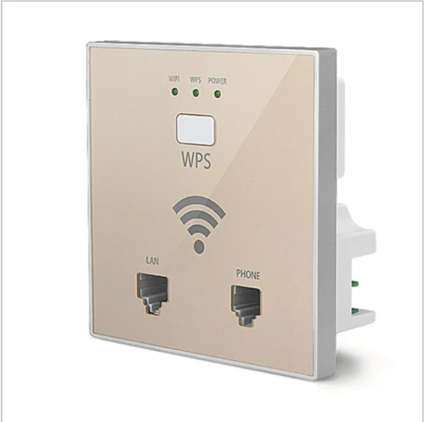 Новинка 300 Мбит/с в стене WiFi точка доступа Беспроводная розетка AP для отеля WiFi проект поддержка AC управление RJ45 RJ11 WPS - Цвет: gold