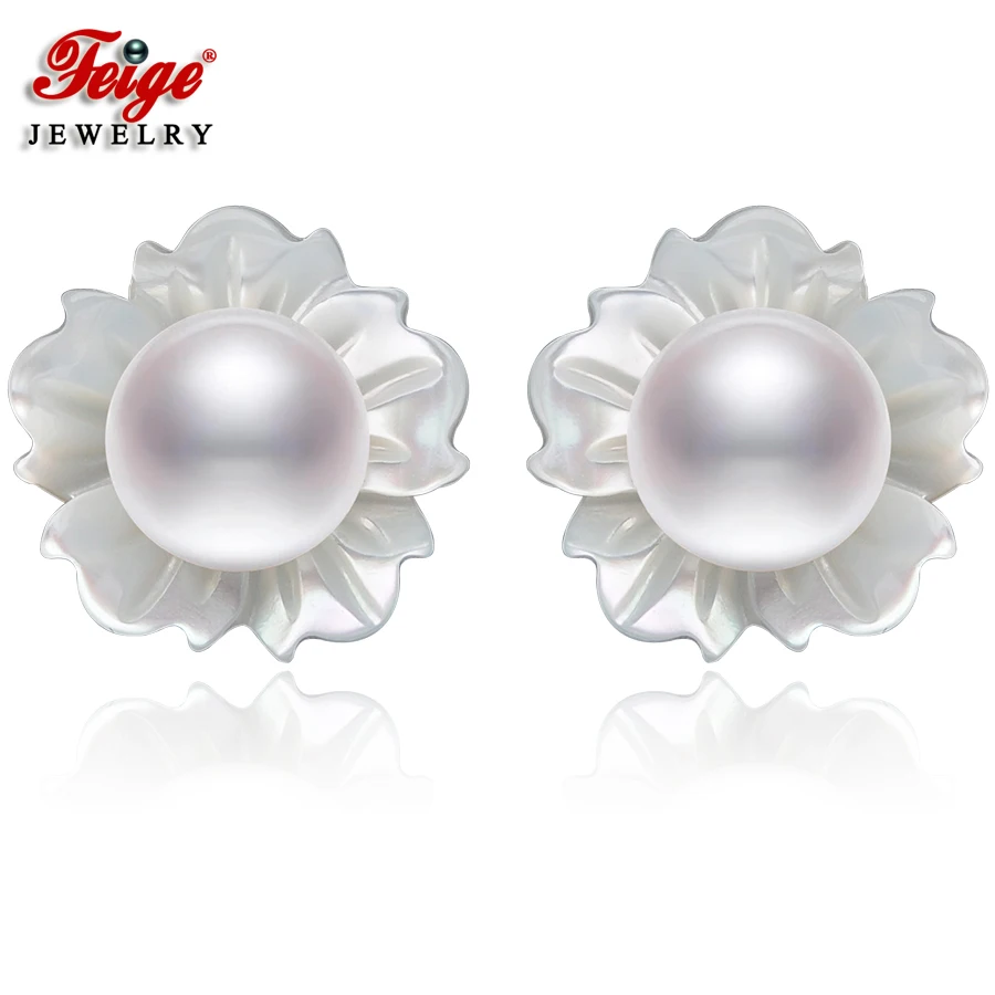 Женские серьги гвоздики из серебра с натуральным жемчугом 3 цвета|stud earrings|earrings