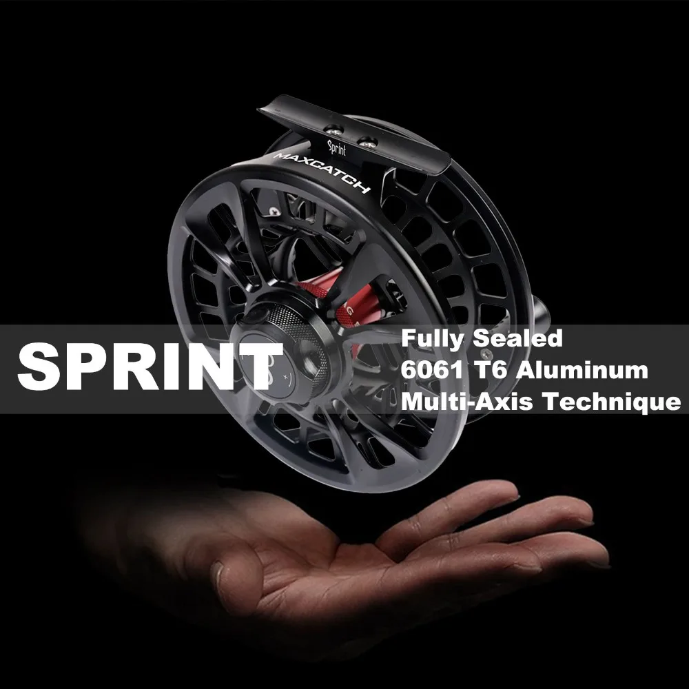 Carretel de Pesca 100% à Prova Maximumcatch Sprint Voar Totalmente Selado Dwaterproof Água Salgada 6-11wt Cnc Usinado Corte Alumínio Carretel 3 selado 100% à prova dwaterproof água salgada