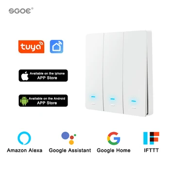 

TuYa Smart Wall Switch Zigbee Zero Firewire Wifi Light Control Key Wall Switch Without Neutral EU Work With Alexa Google HomeH