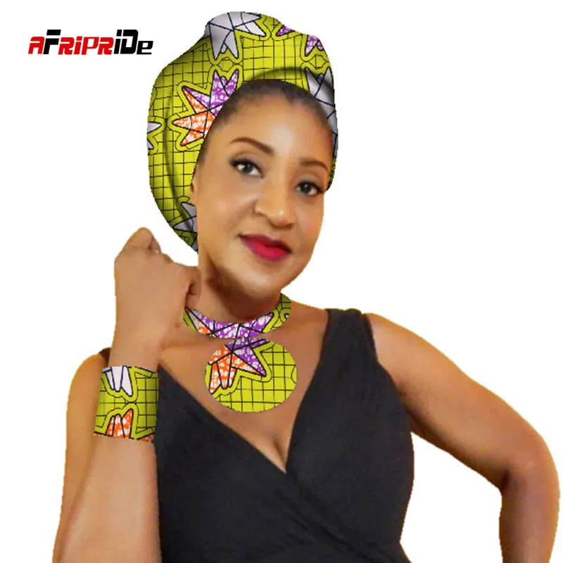 Африканское женское ожерелье, головной платок и браслет 3 штуки цветные съемные воротники и повязка на голову женская одежда аксессуары SP084