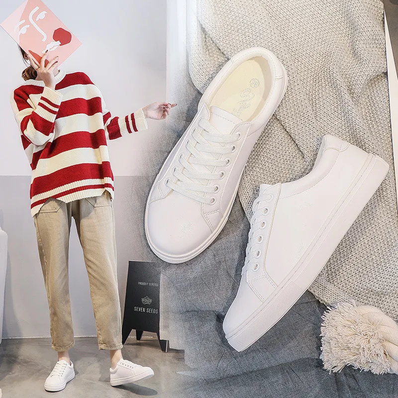 Fashion Women Shoes Platform-Sneakers Breathable Lace-Up Walking Ladies Size-35-43 Pu