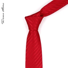 Брендовый Модный высококачественный мужской галстук 7 см в красную яркую полоску, Свадебный вечерний официальный костюм, галстук для мужчин с подарочной коробкой